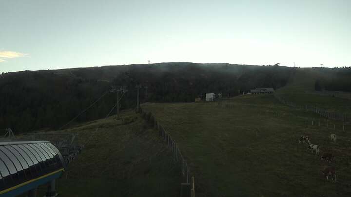 St. Margarethen im Lg. (Aineck) Gipfelbahn Base Station snow cam captured at 25 September 2026 at 6:59 pm GMT+2