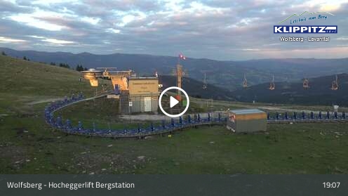 Wolfsberg (Klippitztörl) Hocheggerlift Upper Station snow cam captured at 12 September 2026 at 7:25 pm GMT+2
