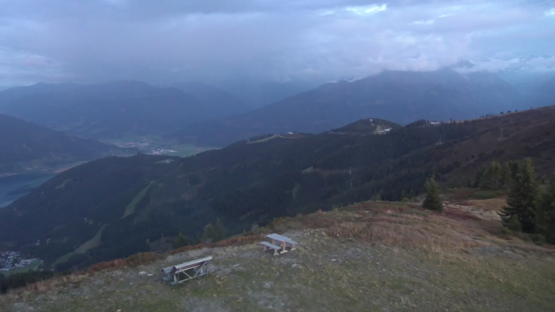Zell am See zellamseeXpress snow cam captured at 5 October 2026 at 7:10 pm GMT+2