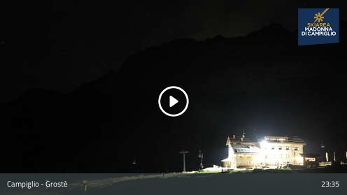 Madonna di Campiglio Grostè Sessellift - Base Station snow cam captured at 12 September 2026 at 11:36 pm GMT+2