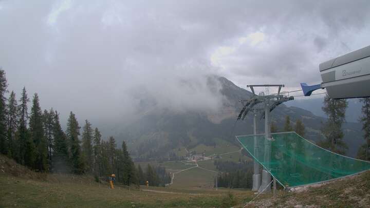 Carezza Pra di Tori Upper Station snow cam captured at 16 September 2026 at 7:46 pm GMT+2
