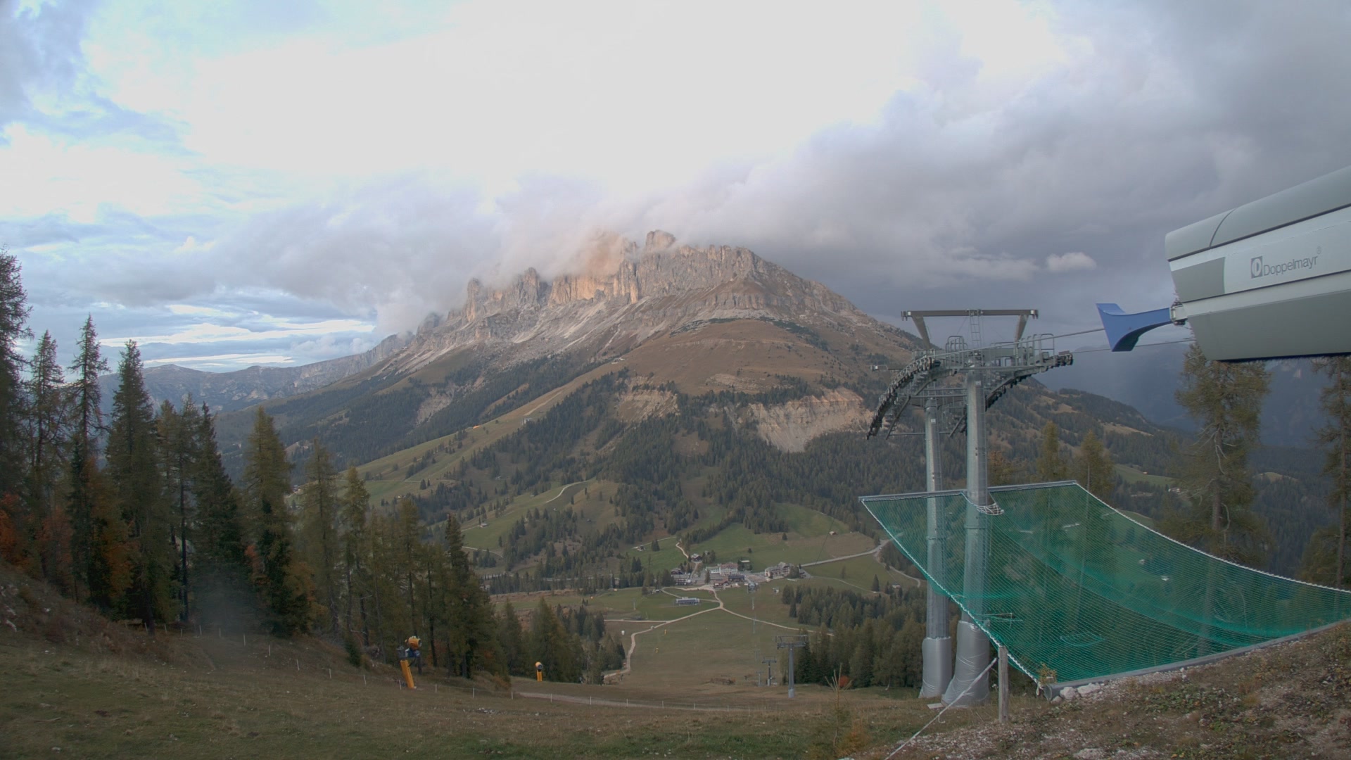 Carezza Pra di Tori Upper Station snow cam captured at 5 October 2026 at 6:53 pm GMT+2