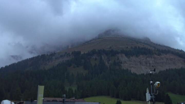 Carezza Base Station Pra di Tori snow cam captured at 16 September 2026 at 7:30 pm GMT+2