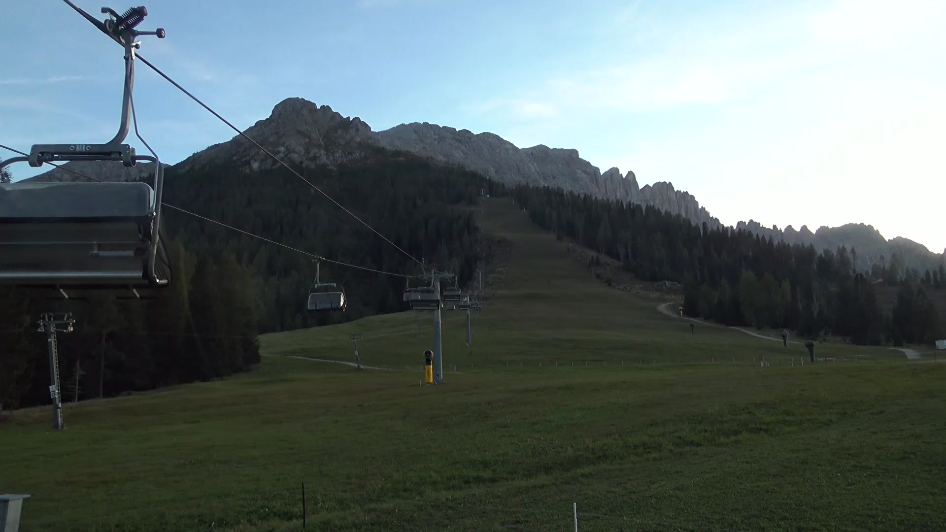 Carezza Base Station Pra di Tori snow cam captured at 4 October 2026 at 6:46 pm GMT+2