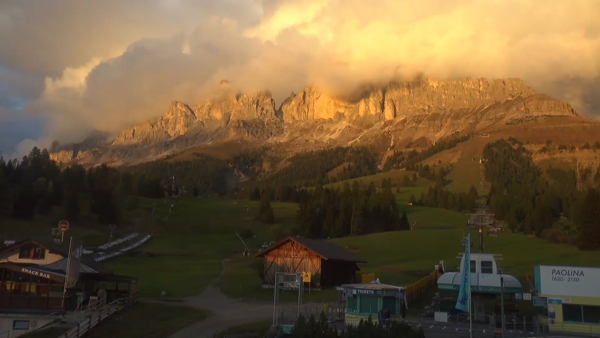 Carezza Paolina Base Station snow cam captured at 5 October 2026 at 6:53 pm GMT+2