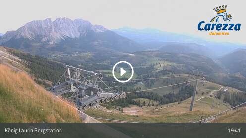 Carezza König Laurin Upper Station snow cam captured at 12 September 2026 at 7:51 pm GMT+2