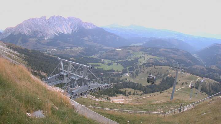 Carezza König Laurin Upper Station snow cam captured at 13 September 2026 at 7:57 pm GMT+2
