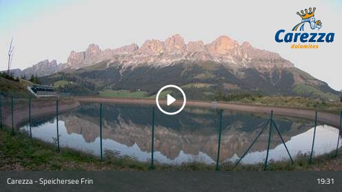 Carezza Speichersee Frin snow cam captured at 12 September 2026 at 7:35 pm GMT+2