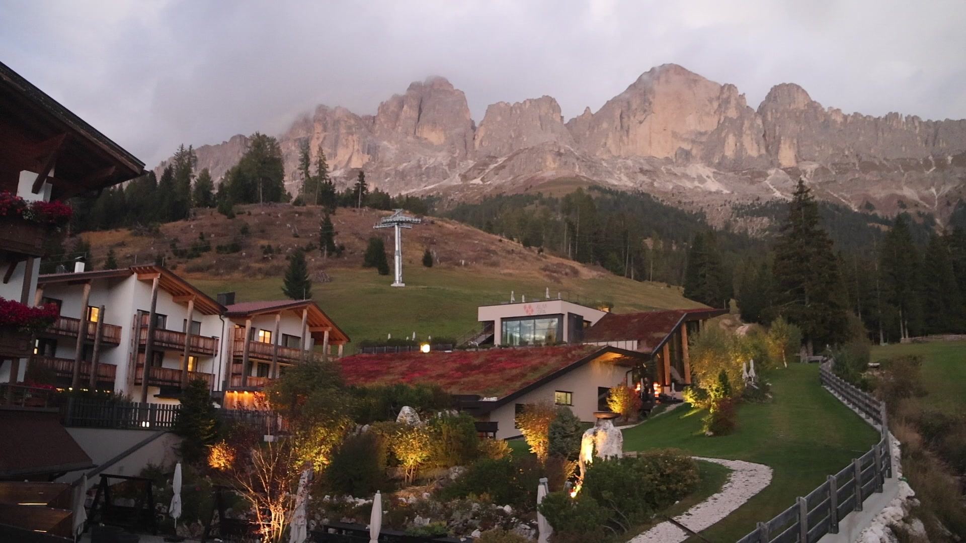 Carezza Hotel Moseralm snow cam captured at 5 October 2026 at 7:10 pm GMT+2