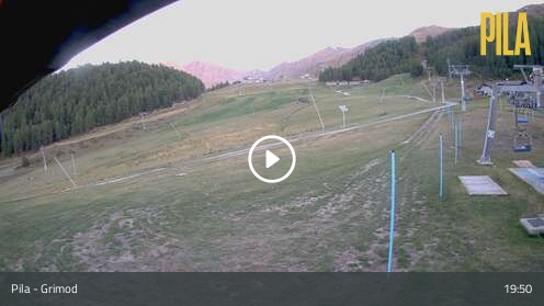Gressan (Pila) Grimod snow cam captured at 12 September 2026 at 8:07 pm GMT+2