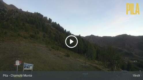 Gressan (Pila) Chamolé Monte snow cam captured at 12 September 2026 at 7:52 pm GMT+2