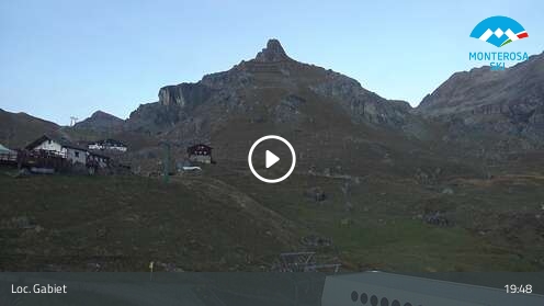 Gressoney-La-Trinité (Monterosa) Gabiet snow cam captured at 12 September 2026 at 7:52 pm GMT+2