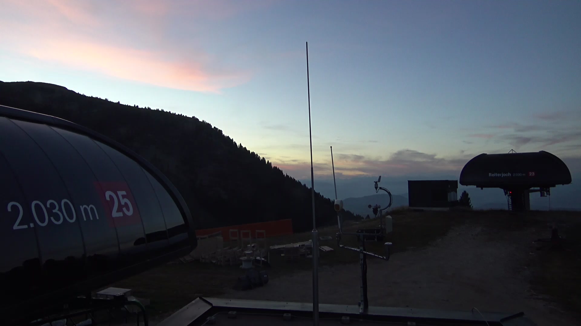 Obereggen Reiterjoch 2030 m snow cam captured at 3 October 2026 at 7:10 pm GMT+2