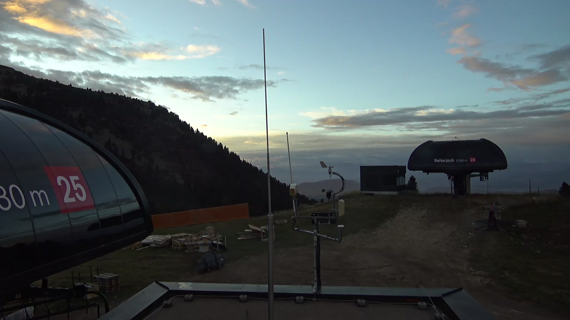 Obereggen Reiterjoch 2030 m snow cam captured at 5 October 2026 at 6:46 pm GMT+2
