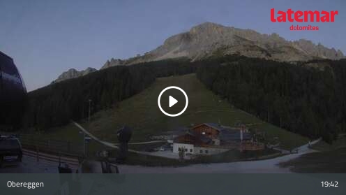 Obereggen Laner snow cam captured at 12 September 2026 at 7:54 pm GMT+2
