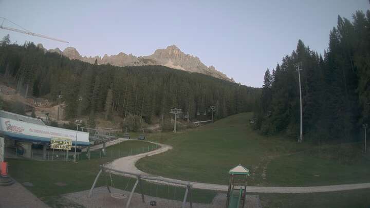 Obereggen Obereggen - Oberholz Base Station snow cam captured at 14 September 2026 at 8:00 pm GMT+2