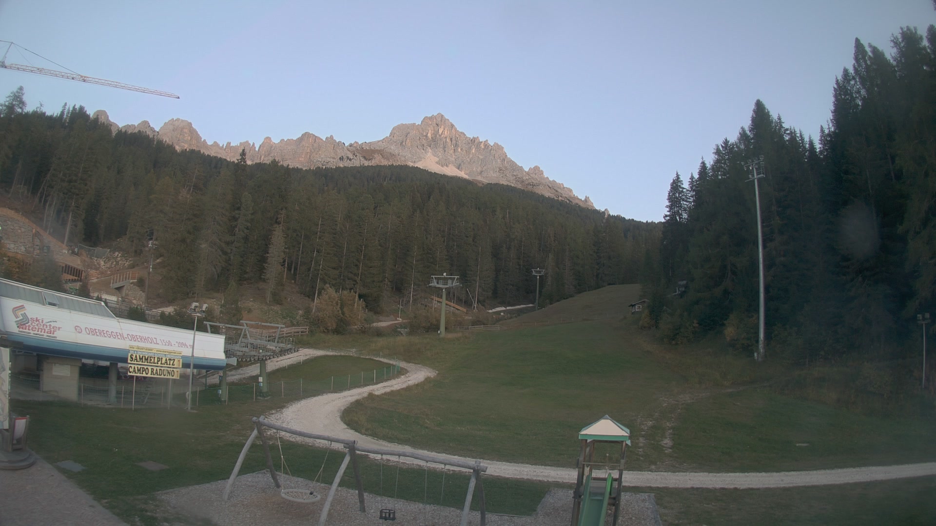 Obereggen Obereggen - Oberholz Base Station snow cam captured at 4 October 2026 at 7:05 pm GMT+2