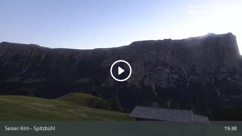 Seis am Schlern Spitzbühl snow cam captured at 12 September 2026 at 7:55 pm GMT+2