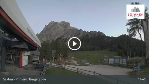 Sexten (3Zinnen Dolomites) Rotwand Upper Station snow cam captured at 12 September 2026 at 7:55 pm GMT+2