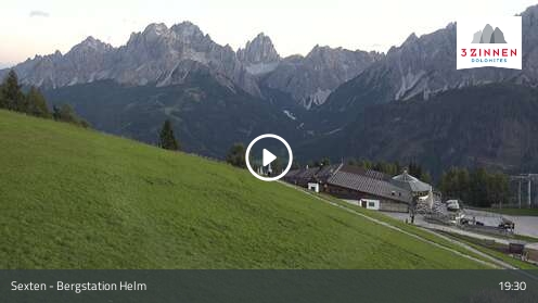 Sexten (3Zinnen Dolomites) Helm-Plateau snow cam captured at 12 September 2026 at 7:38 pm GMT+2