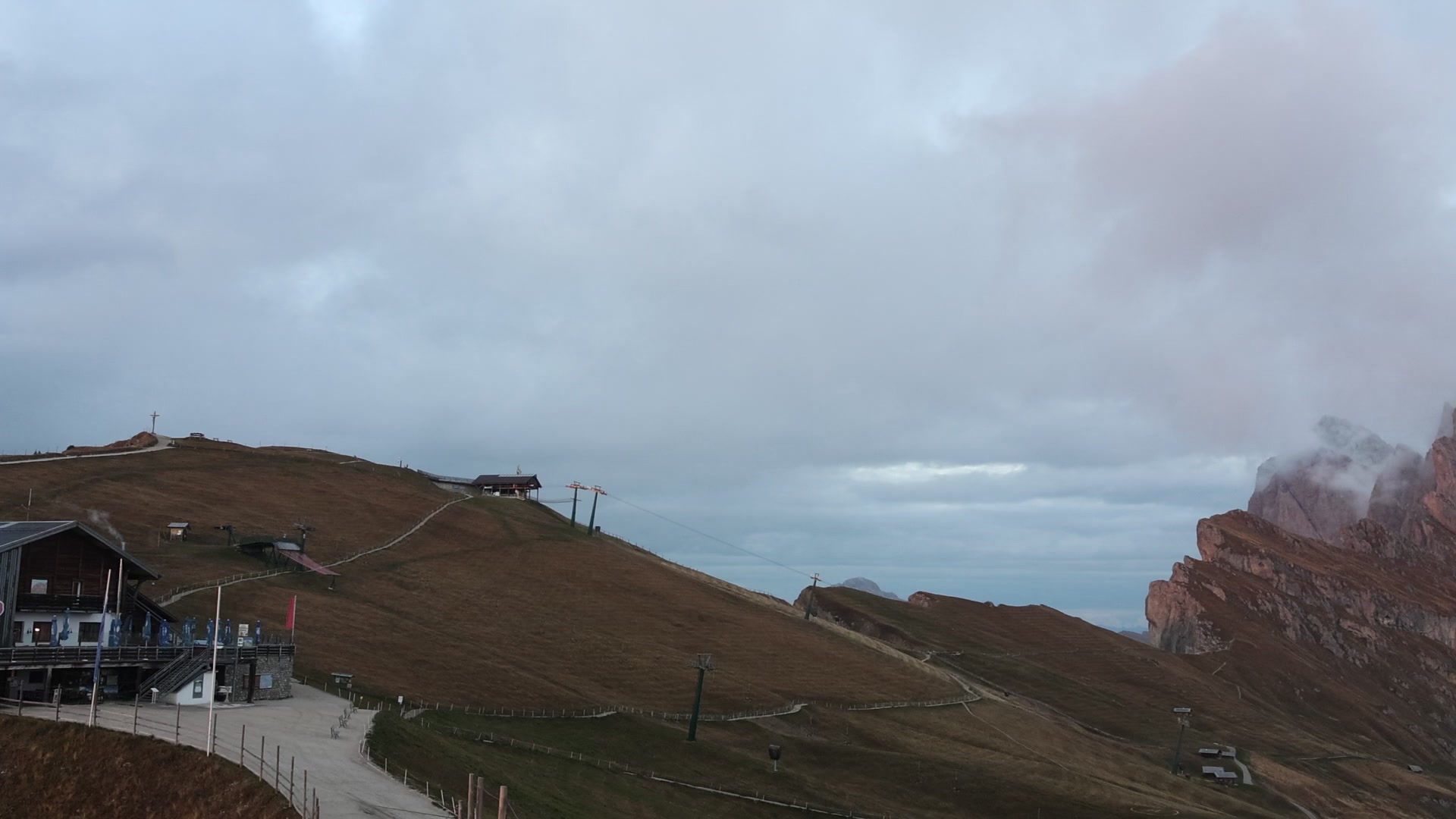 St. Christina (Val Gardena/Gröden) Seceda snow cam captured at 5 October 2026 at 7:00 pm GMT+2