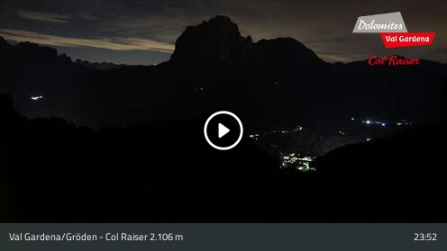St. Christina (Val Gardena/Gröden) Col Raiser snow cam captured at 12 September 2026 at 11:56 pm GMT+2