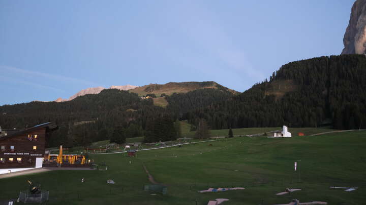 St. Christina (Val Gardena/Gröden) Monte Pana snow cam captured at 14 September 2026 at 8:03 pm GMT+2