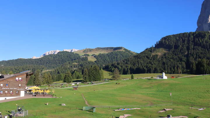 St. Christina (Val Gardena/Gröden) Monte Pana snow cam captured at 15 September 2026 at 6:11 pm GMT+2