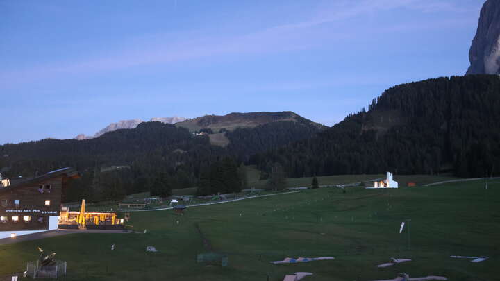 St. Christina (Val Gardena/Gröden) Monte Pana snow cam captured at 19 September 2026 at 8:12 pm GMT+2