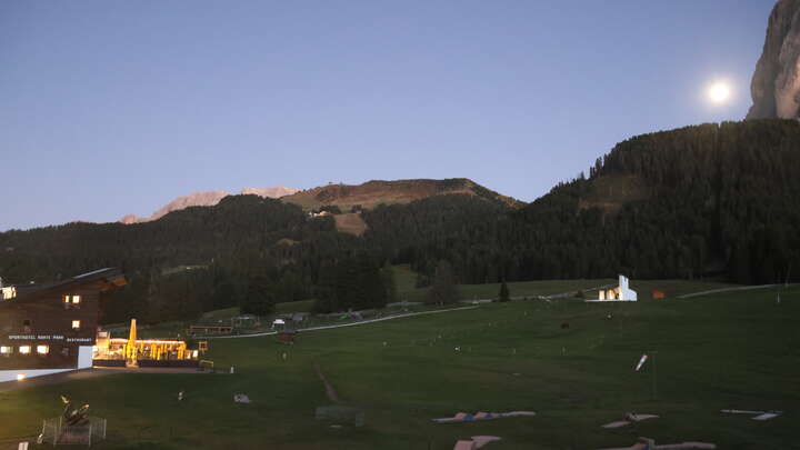 St. Christina (Val Gardena/Gröden) Monte Pana snow cam captured at 22 September 2026 at 8:11 pm GMT+2