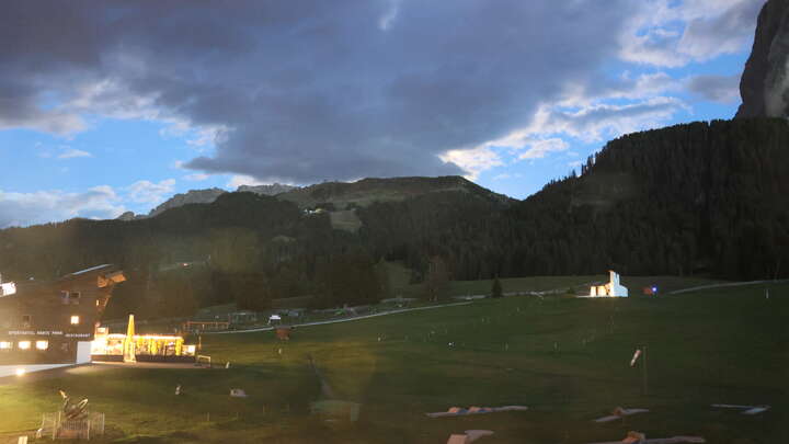 St. Christina (Val Gardena/Gröden) Monte Pana snow cam captured at 24 September 2026 at 8:02 pm GMT+2