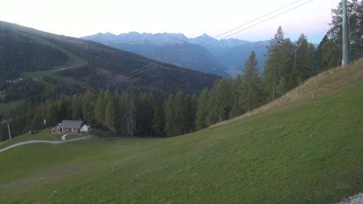 St. Vigil (Kronplatz) Pre da Peres Upper Station snow cam captured at 27 September 2026 at 7:28 pm GMT+2