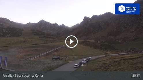 Arcalís Base sector La Coma snow cam captured at 12 September 2026 at 8:38 pm GMT+2
