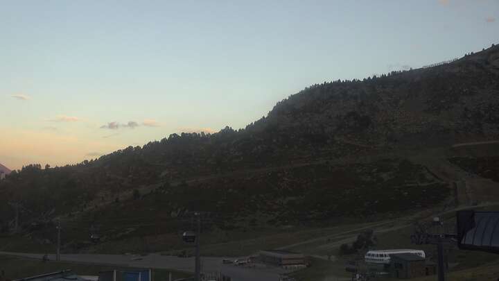 Arcalís Base sector La Coma snow cam captured at 26 September 2026 at 7:43 pm GMT+2