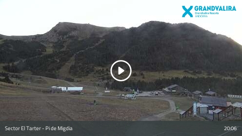 El Tarter (Grandvalira) Pi de Migdia snow cam captured at 12 September 2026 at 8:23 pm GMT+2