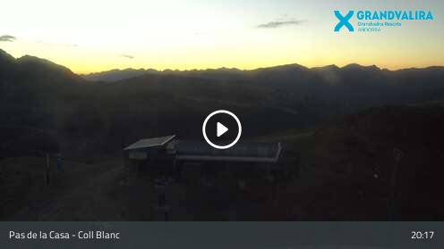 Pas de la Casa (Grandvalira) Coll Blanc snow cam captured at 12 September 2026 at 8:26 pm GMT+2