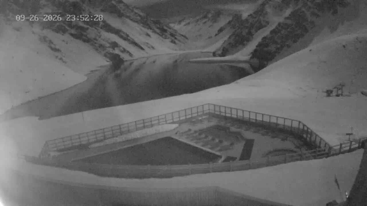 Portillo Inca Lake snow cam captured at 26 September 2026 at 11:52 pm GMT-3