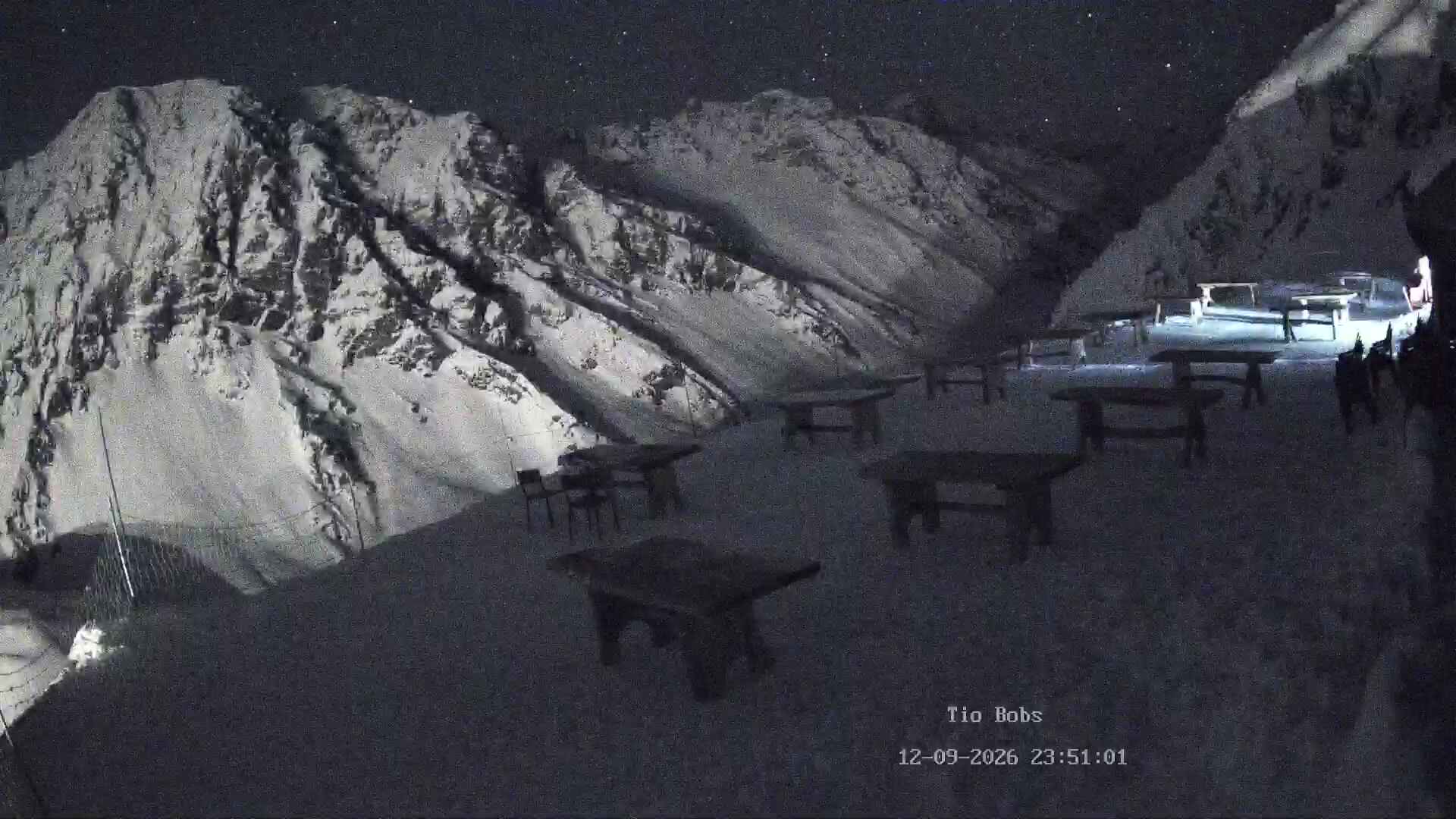 Portillo Tío Bobs snow cam captured at 12 September 2026 at 11:51 pm GMT-3