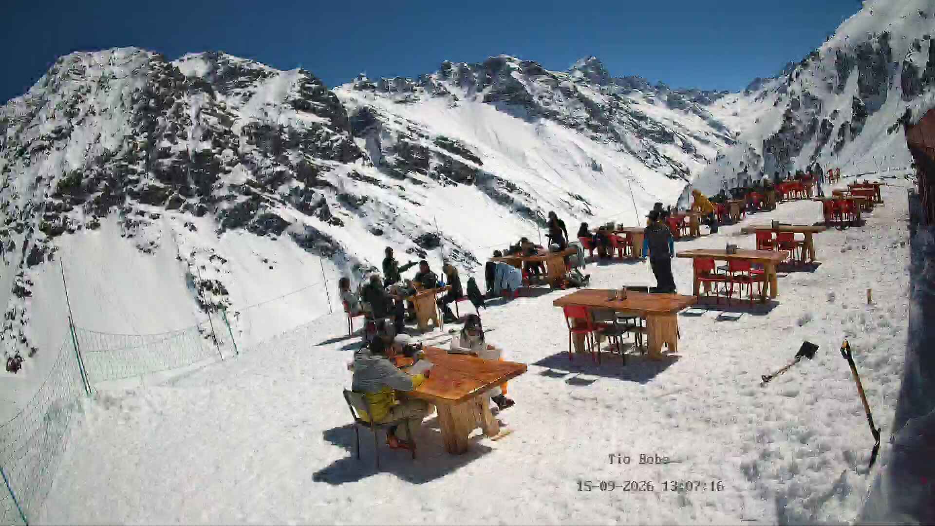 Portillo Tío Bobs snow cam captured at 15 September 2026 at 1:07 pm GMT-3