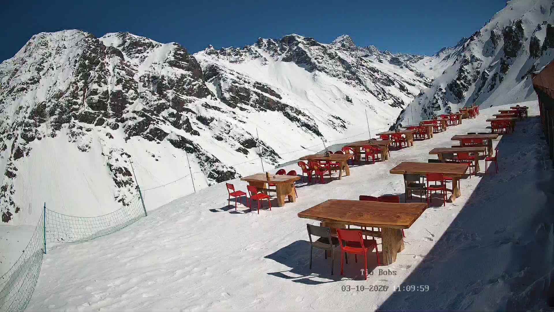 Portillo Tío Bobs snow cam captured at 3 October 2026 at 11:10 am GMT-3