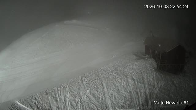 Valle Nevado La Fourchette snow cam captured at 3 October 2026 at 11:54 pm GMT-3