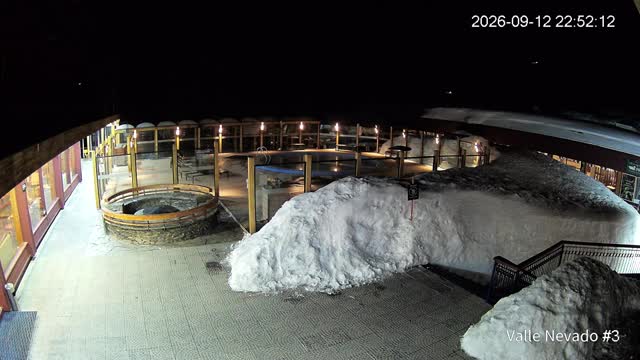 Valle Nevado Pool snow cam captured at 12 September 2026 at 11:52 pm GMT-3