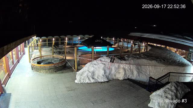 Valle Nevado Pool snow cam captured at 17 September 2026 at 11:52 pm GMT-3