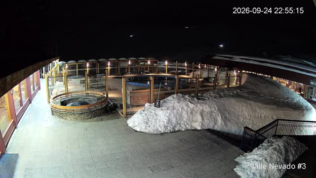 Valle Nevado Pool snow cam captured at 24 September 2026 at 11:55 pm GMT-3