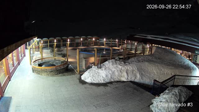 Valle Nevado Pool snow cam captured at 26 September 2026 at 11:54 pm GMT-3