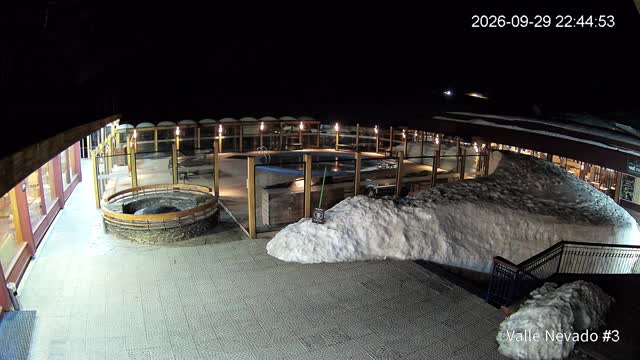 Valle Nevado Pool snow cam captured at 29 September 2026 at 11:44 pm GMT-3