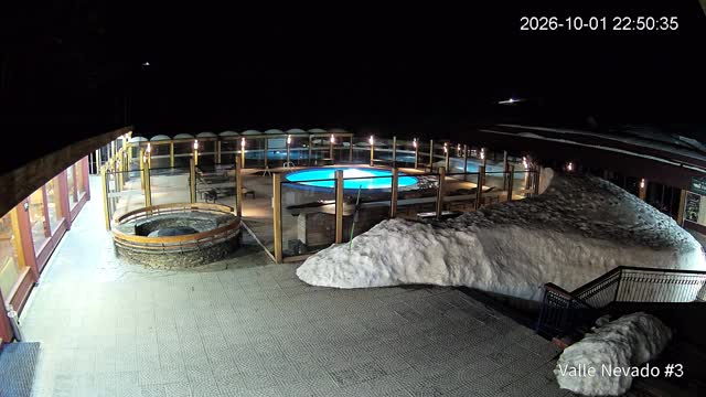 Valle Nevado Pool snow cam captured at 1 October 2026 at 11:50 pm GMT-3