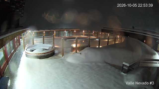 Valle Nevado Pool snow cam captured at 5 October 2026 at 11:53 pm GMT-3