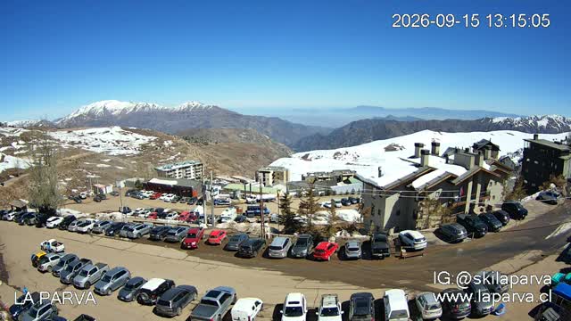 La Parva Commercial Area snow cam captured at 15 September 2026 at 1:15 pm GMT-3