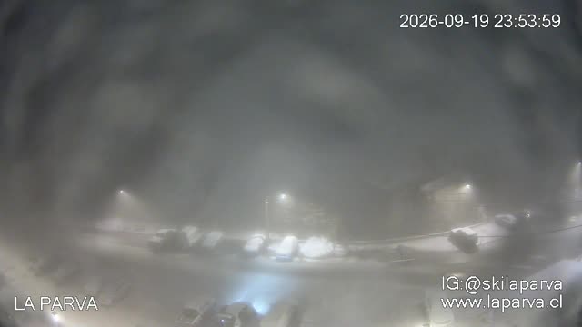 La Parva Commercial Area snow cam captured at 19 September 2026 at 11:54 pm GMT-3